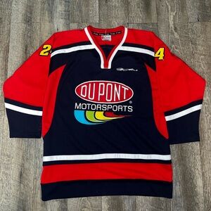 Vintage Jeff Gordon Hockey Jersey Men Medium Baggy Shirt Nascar Racing Y2K Adult